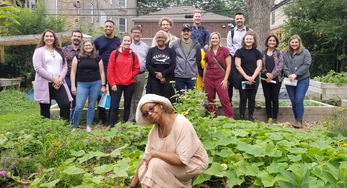 Delta Institute boards and staff visit project partners at South Merrill Community Garden in Chicago