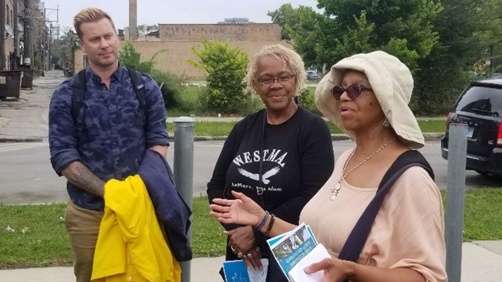 Our CEO, Bill Schleizer, at site in Chicago’s South Shore neighborhood with partners Rita Stewart and Diane Hodges of the nearby South Merrill Community Garden.