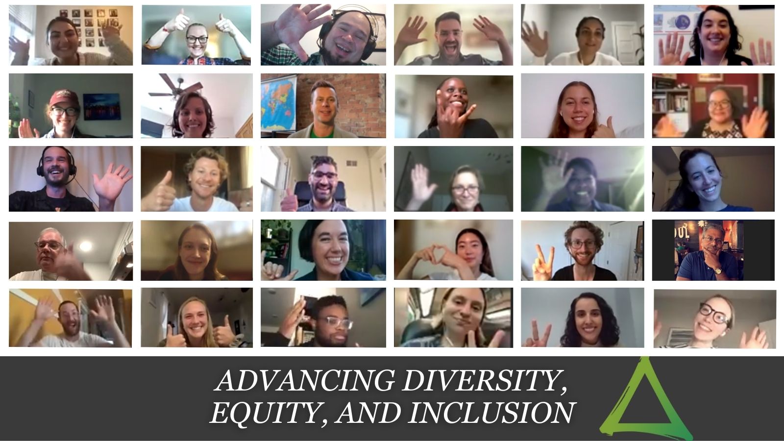Collage of staff and board members with the words "Advancing Diversity, Equity, and Inclusion" at the bottom