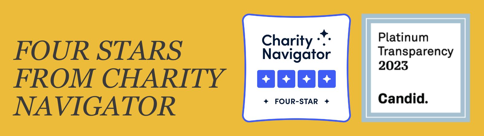 Four Stars from Charity Navigator 