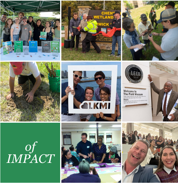 Photo collage with text reading "of Impact"