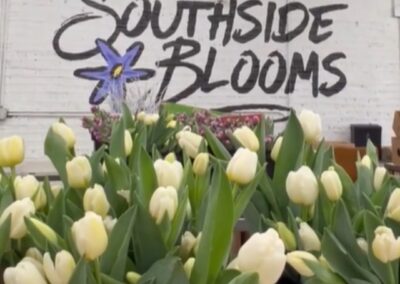 Southside Blooms logo with flowers
